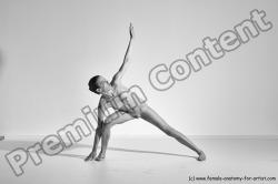 Nude Yoga poses Woman White Moving poses Slim long brown Dynamic poses Pinup